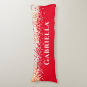 Red Brass Gold Imitate Glitzer Ästhetischer Indivi Seitenschläferkissen (Vorderseite Vertikal)