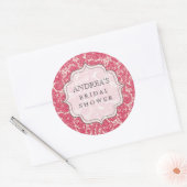 Red Brautparty Dessert Table Tag Label Runder Aufkleber (Umschlag)