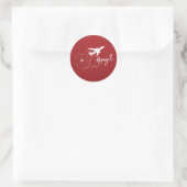 Red Brazil Passport Runder Aufkleber (Tasche)