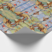 Red Breast Bird Gift Wrapping Paper Geschenkpapier (Ecke)
