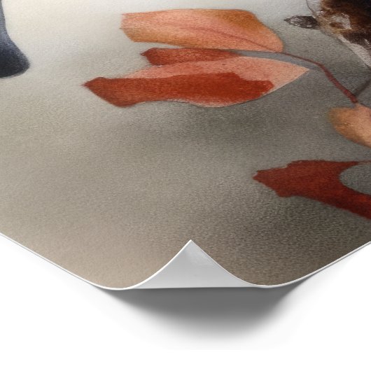 Red Breastch Nuthatch Bird Art Print Poster (Ecke)