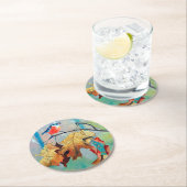 Red Breasted Coaster Runder Pappuntersetzer (Vor Ort)