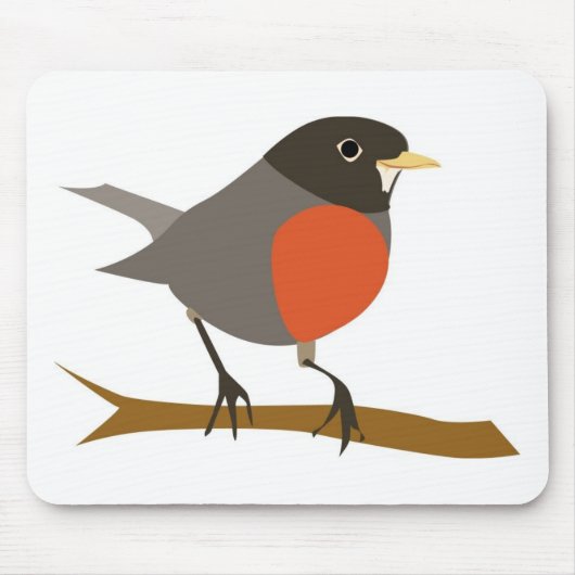 Red Breasted Robin on Branch Mousepad (Vorne)