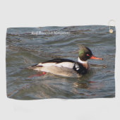 Red Breasting Merganser Golf Handtuch (Horizontal)