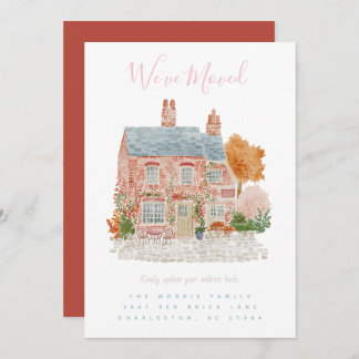 Red Brick Home Moving Announcement Einladung