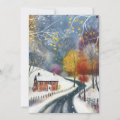 Red Brick House in Snow Hello Flat Karte (Vorderseite)