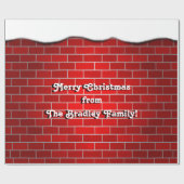 Red Brick mit Snow Drift - Snowy Top Geschenkpapier (Flach)