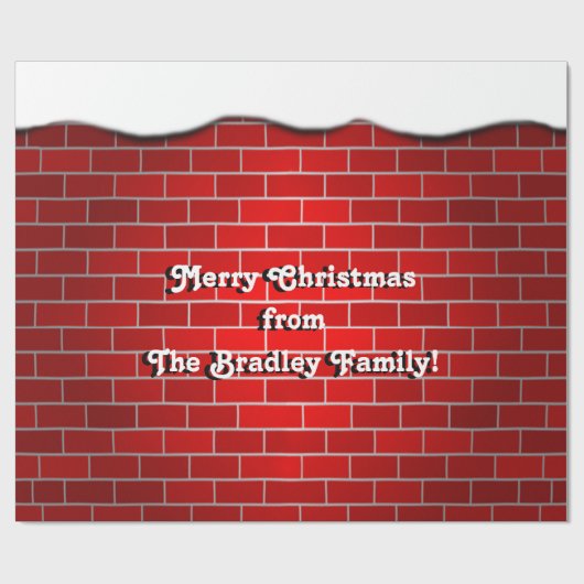 Red Brick mit Snow Drift - Snowy Top Geschenkpapier (Flach)