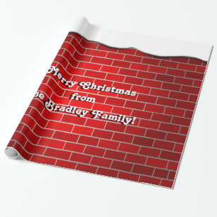 Red Brick mit Snow Drift - Snowy Top Geschenkpapier