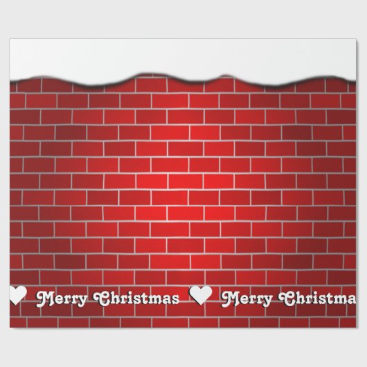 Red Brick mit Snow Drift - Snowy Top Geschenkpapier (Flach)