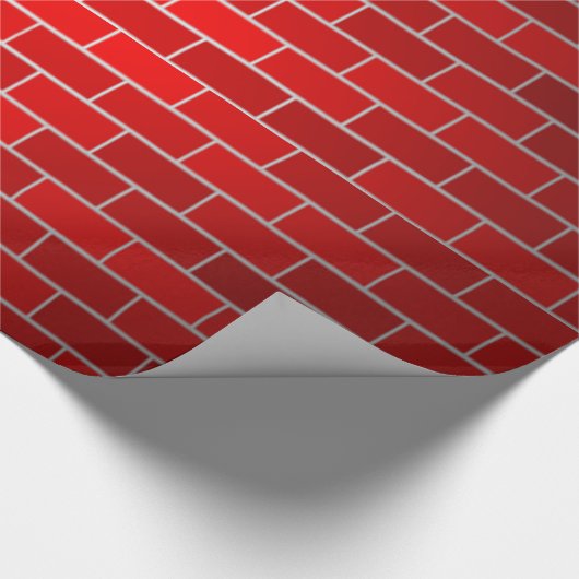 Red Brick mit Snow Drift - Snowy Top Geschenkpapier (Ecke)