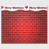 Red Brick mit Snow Drift - Snowy Top Geschenkpapier (Flach)