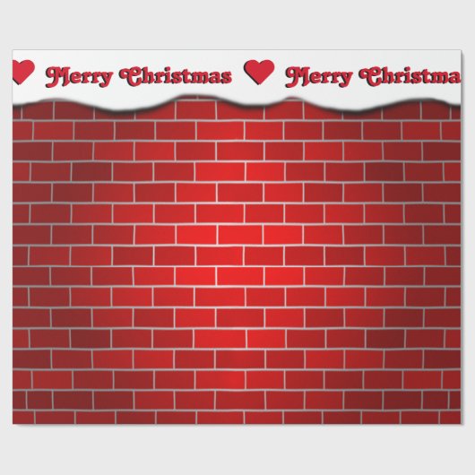 Red Brick mit Snow Drift - Snowy Top Geschenkpapier (Flach)