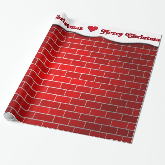 Red Brick mit Snow Drift - Snowy Top Geschenkpapier (Ungerollt)