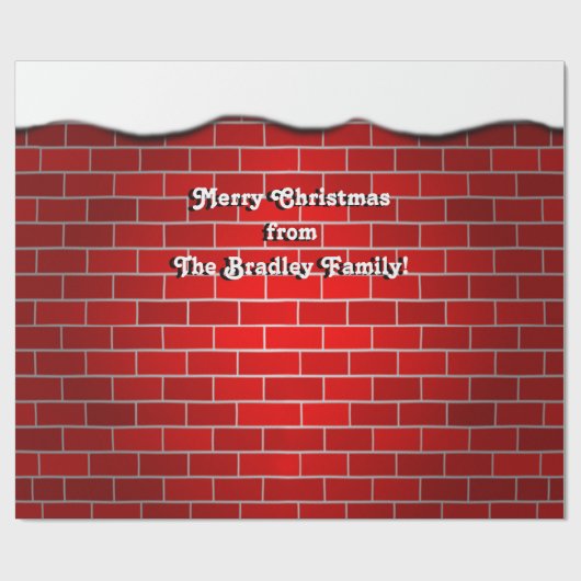 Red Brick mit Snow Drift - Snowy Top Geschenkpapier (Flach)