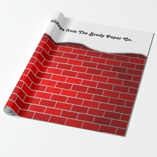 Red Brick mit Snow Drift Weihnachten Geschenkpapier (Ungerollt)