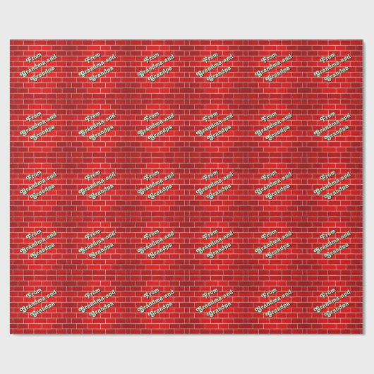 Red Brick Personalized Christmas Geschenkpapier (Flach)
