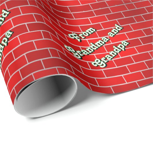 Red Brick Personalized Christmas Geschenkpapier (Rolleneckpunkt)