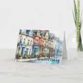 Red Brick Street Scene - Happy Houseaversary Karte (Vorderseite)