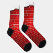 Red Brick w Snow Drift Weihnachten Socken (Rechts)