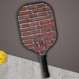 Red Brick Wall mit Initialen oder Namen Pickleball Schläger