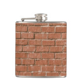 Red Brick Wall Rustic Flachmann (Vorderseite)