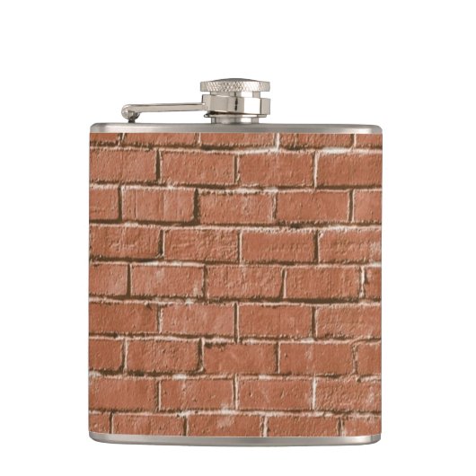 Red Brick Wall Rustic Flachmann (Vorderseite)
