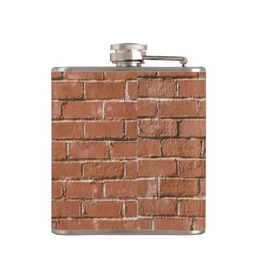 Red Brick Wall Rustic Flachmann (Rückseite)