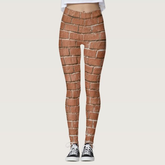Red Brick Wall Rustic Leggings (Vorderseite)