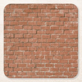Red Brick Wall Rustic Rechteckiger Pappuntersetzer (Vorderseite)