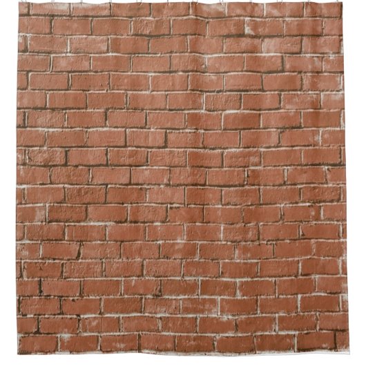 Red Brick Wall Rustikal Duschvorhang (Vorderseite)