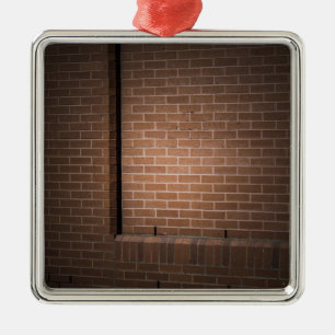 Red Brick Wall texturiert Silbernes Ornament