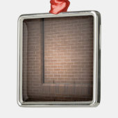 Red Brick Wall texturiert Silbernes Ornament (Links)