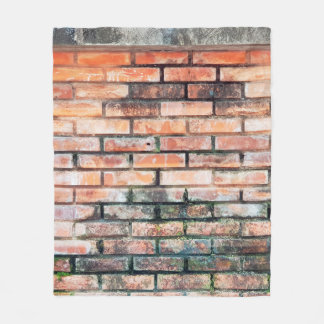 Red brick wall with stainsabstract,aged,architectu fleecedecke