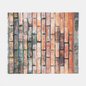 Red brick wall with stainsabstract,aged,architectu fleecedecke (Vorderseite (Horizontal))