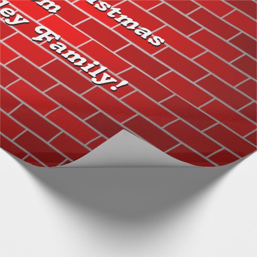 Red Brick with Snow Drift - Snowy Top Geschenkpapier (Ecke)