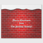 Red Brick with Snow Drift - Snowy Top Geschenkpapier (Flach)