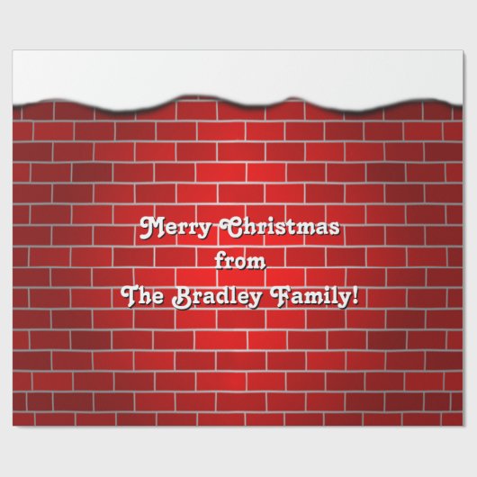 Red Brick with Snow Drift - Snowy Top Geschenkpapier (Flach)