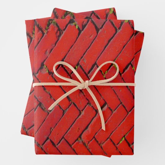 Red Brick Zickzack Geschenkpapier Set (Beispiel)