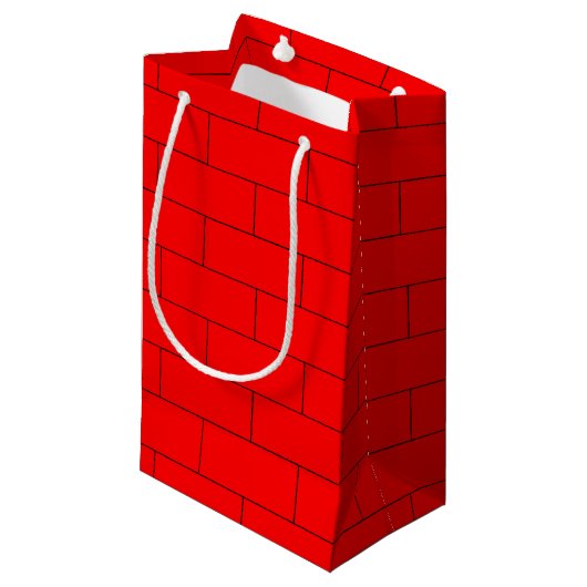Red Bricks Pattern Kleine Geschenktüte (Vorderseite Schrägansicht)