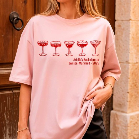 Red Bridesmaid Espresso Martini Bachelorette T-Shirt
