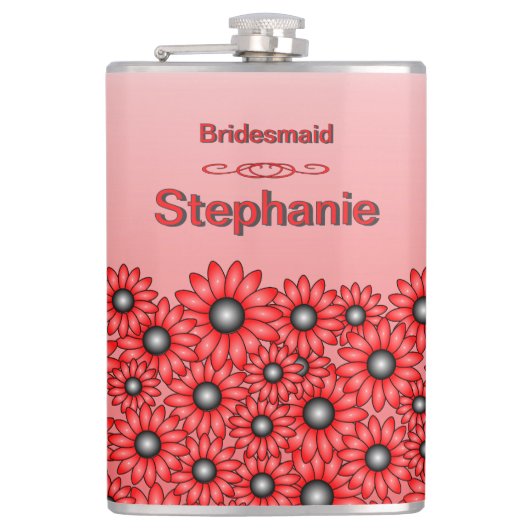 Red Bridesmaid Flask Brighten Ihre Hochzeit Flachmann (Vorderseite)