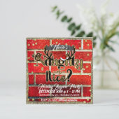 Red Bridge & Glitzer Holiday Naughty oder Nice Par Einladung (Stehend Vorderseite)