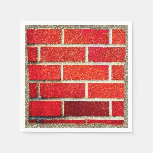 Red Bridge & Glitzer Weihnachtsfest Party Serviette (Vorderseite)