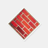 Red Bridge & Glitzer Weihnachtsfest Party Serviette (Ecke)