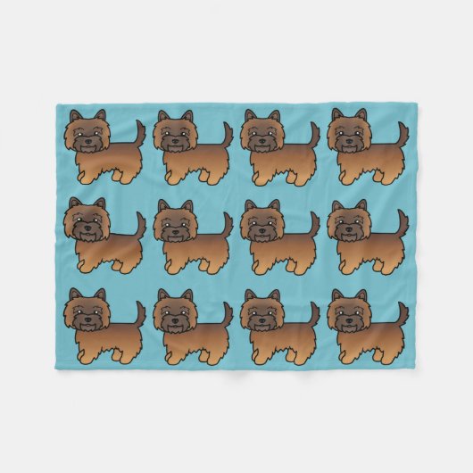 Red Brindle Cairn Terrier Cartoon Dog Design Fleecedecke (Vorderseite (Horizontal))