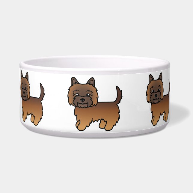 Red Brindle Cairn Terrier Cartoon Dog Design Napf (Vorderseite)