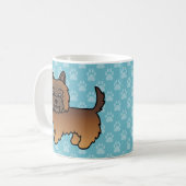 Red Brindle Cairn Terrier Cartoon Dog Kaffeetasse (Vorderseite Links)