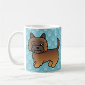 Red Brindle Cairn Terrier Cartoon Dog Kaffeetasse (Links)