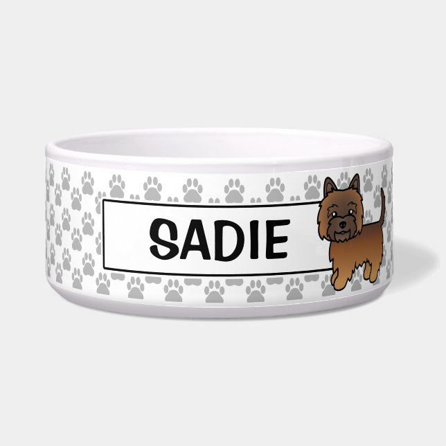 Red Brindle Cairn Terrier Cartoon Dog Napf (Vorderseite)